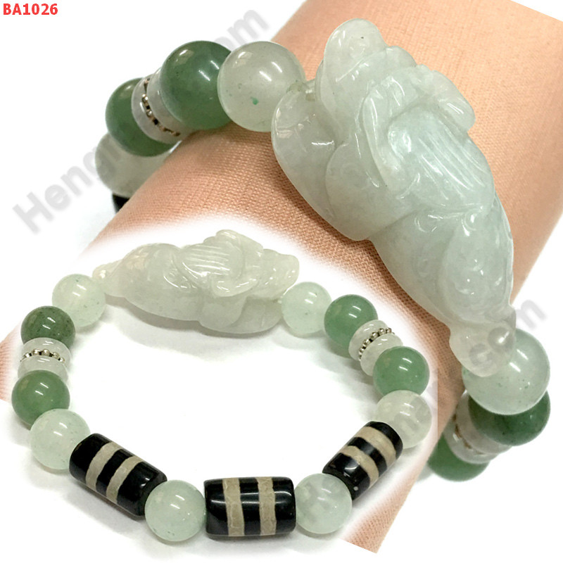 BA1026 สร้อยข้อมือกบคาบเหรียญ+DZI ลายเส้น ราคา 529 บาท http://www.hengmark.com/view_product/BA1026.htm