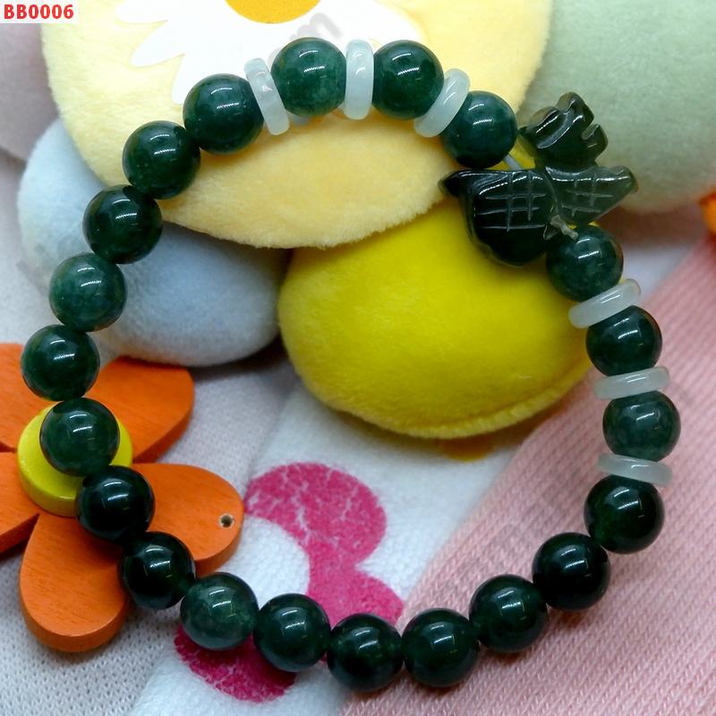 BB0006 สร้อยข้อมือกิเลนหยก สีเขียวเข้ม ราคา 279 บาท http://www.hengmark.com/view_product/BB0006.htm