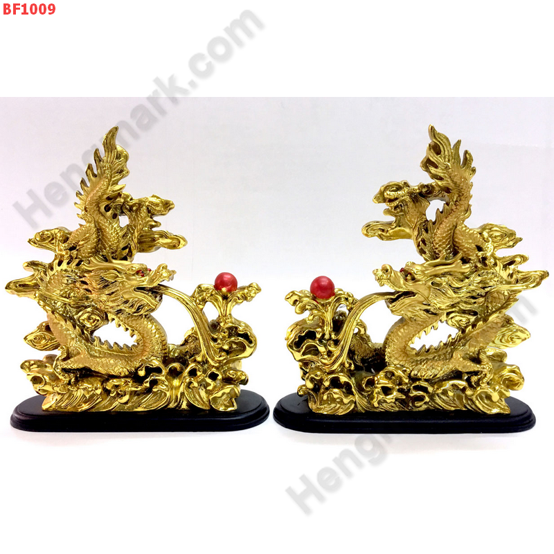 BF1009 มังกรคู่ เรซิ่นเคลือบทอง พร้อมฐาน ราคา 1699 บาท http://www.hengmark.com/view_product/BF1009.htm