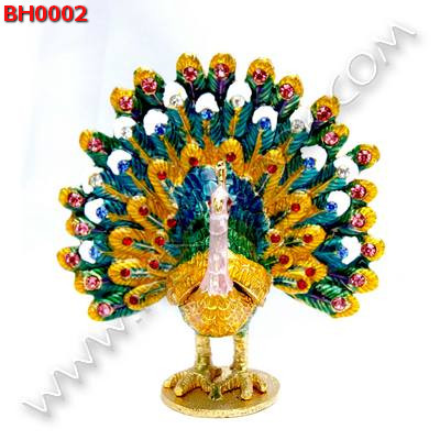 BH0002 นกยูงรำแพนลงยาประดับคริสตัล ราคา 1500 บาท http://www.hengmark.com/view_product/BH0002.htm