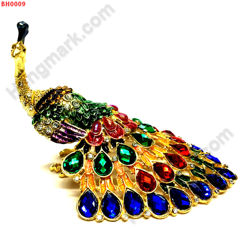 BH0009 นกยูงหางพลอยน้ำเงิน ตลับเครื่องประดับฝังคริสตัล ราคา 799 บาท http://www.hengmark.com/view_product/BH0009.htm