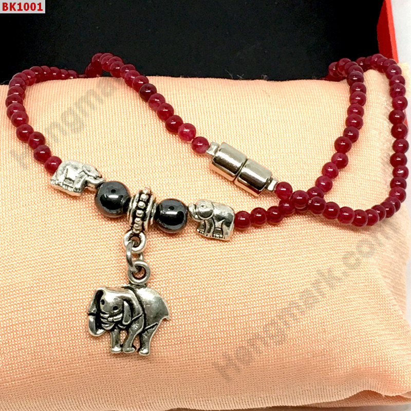 BK1001 สร้อยคอทับทิมจี้รูปช้างโลหะสีเงิน ราคา 299 บาท http://www.hengmark.com/view_product/BK1001.htm