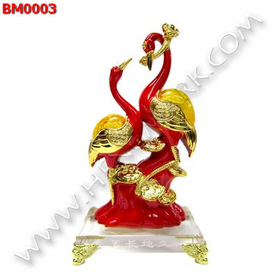 BM0003 นกกระเรียนคู่ สีแดงหลังส้ม ราคา 2299 บาท http://www.hengmark.com/view_product/BM0003.htm