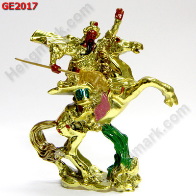 GE2017 เทพกวนอูขี่ม้า เรซิ่นชุบทอง ราคา 399 บาท http://www.hengmark.com/view_product/GE2017.htm