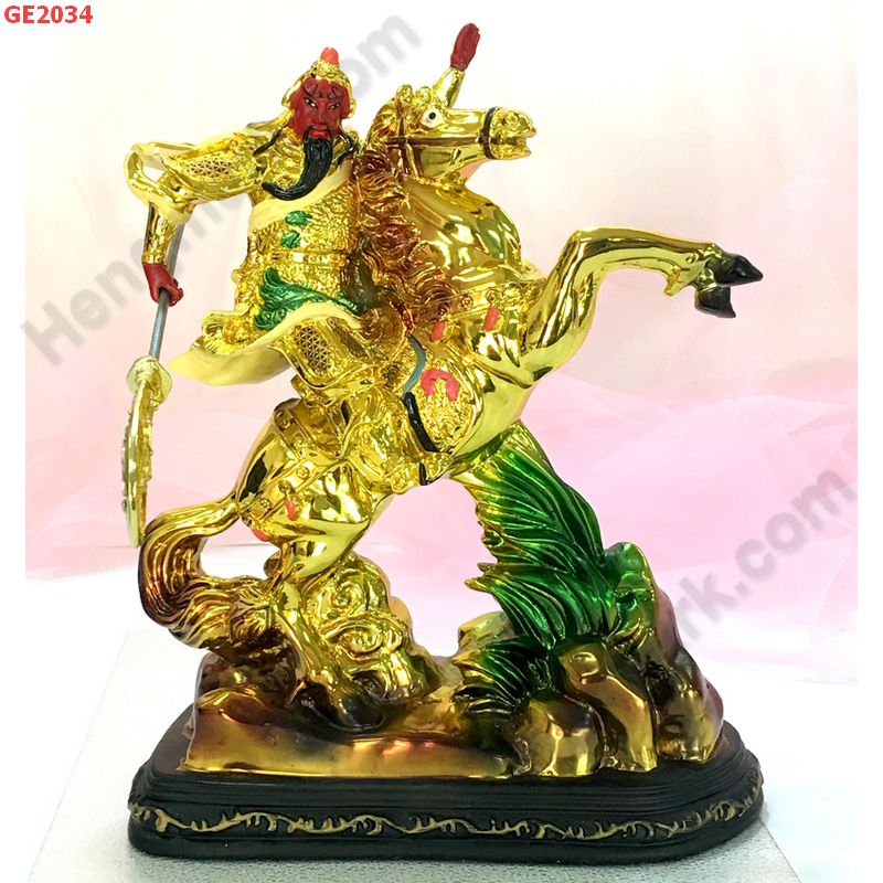 GE2034 เทพกวนอูขี่ม้า เคลือบทอง24K ราคา 2000 บาท http://www.hengmark.com/view_product/GE2034.htm