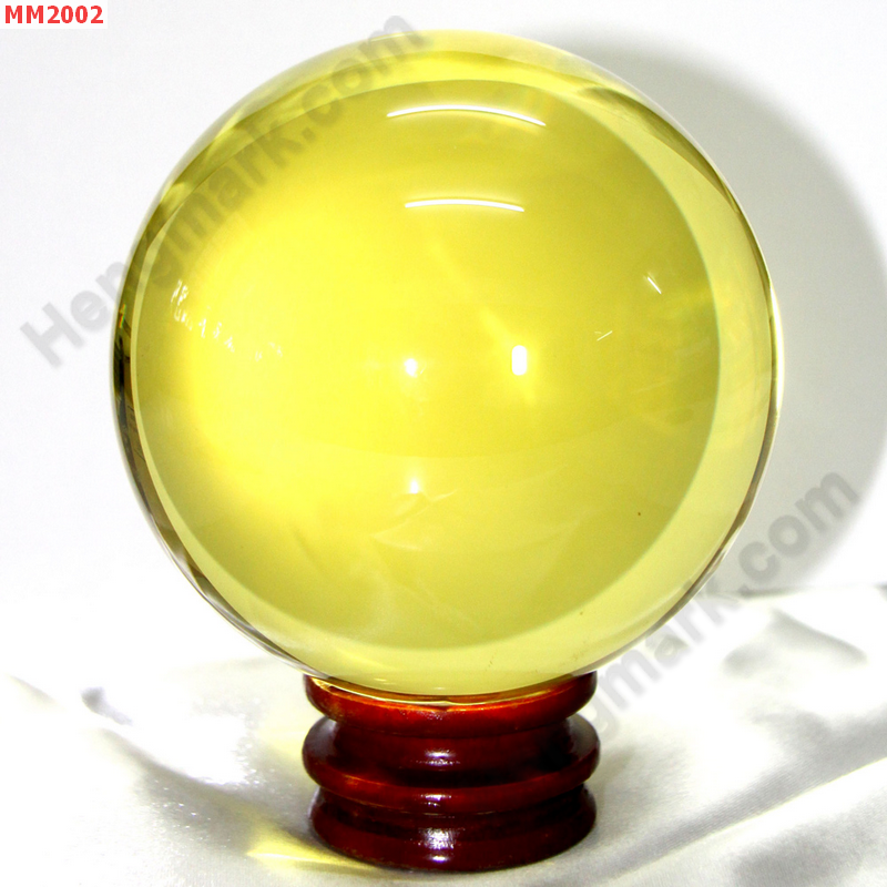 MM2002 ลูกแก้วใส สีเหลือง พร้อมขาตั้ง (100mm) ราคา 900 บาท http://www.hengmark.com/view_product/MM2002.htm