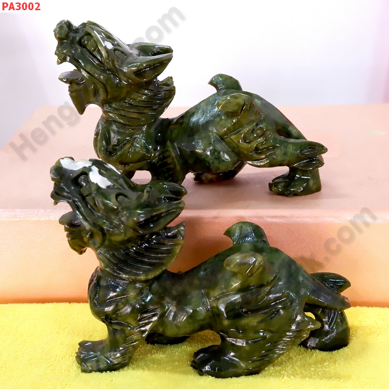 PA3002 ปี่เซียะคู่ตั้งโต๊ะ หินสีเขียว ราคา 2900 บาท http://www.hengmark.com/view_product/PA3002.htm