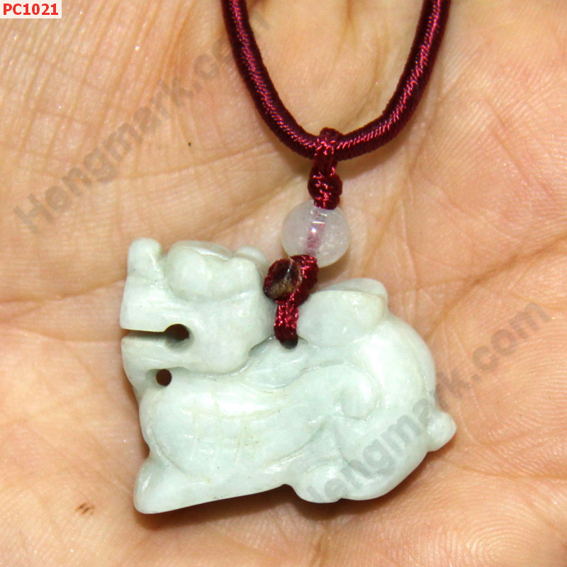 PC1021 สร้อยคอปี่เซียะ หยกสีขาวอมเขียว ราคา 199 บาท http://www.hengmark.com/view_product/PC1021.htm