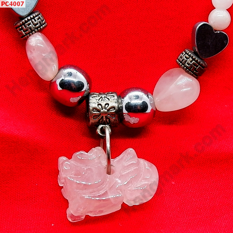 PC4007 สร้อยคอโรสควอตซ์ จี้ปี่เซียะหินโรสควอตซ์ ราคา 439 บาท http://www.hengmark.com/view_product/PC4007.htm