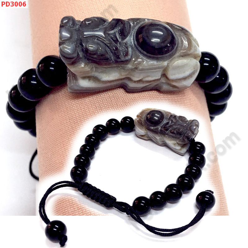 PD3006 สร้อยข้อมือปี่เซียะหินอะเก็ต ราคา 399 บาท http://www.hengmark.com/view_product/PD3006.htm