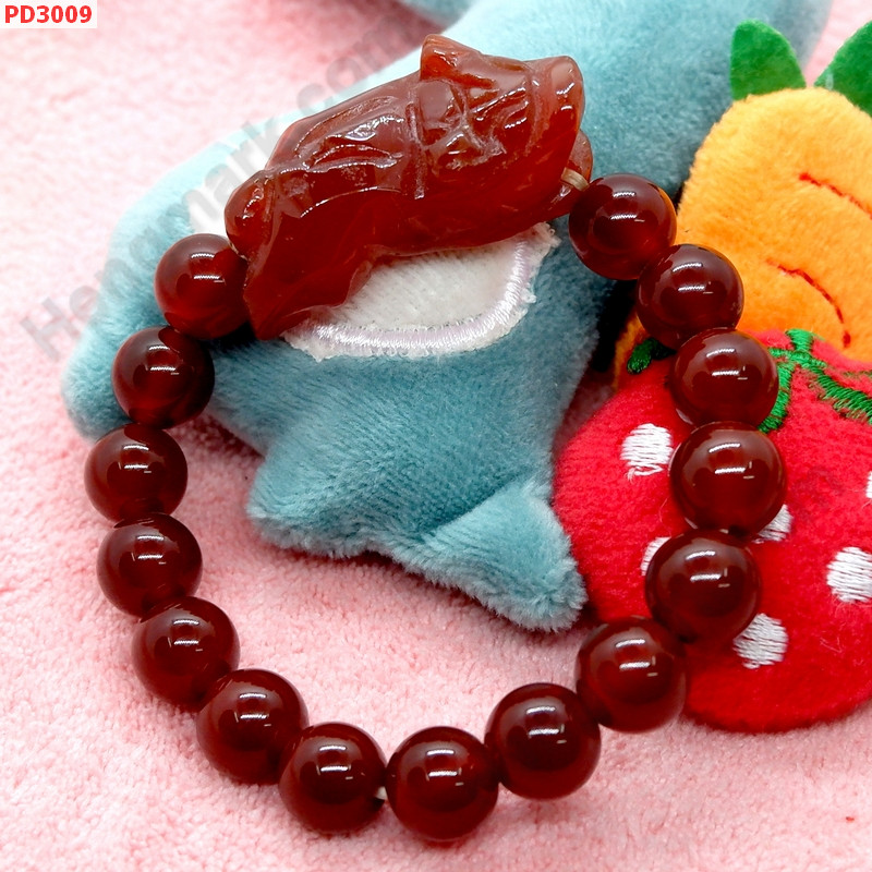 PD3009 สร้อยข้อมือปี่เซียะหินสีแดง ราคา 399 บาท http://www.hengmark.com/view_product/PD3009.htm