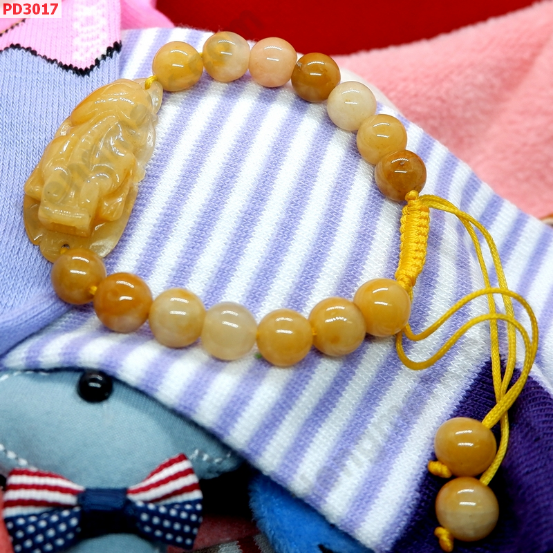 PD3017 สร้อยข้อมือปี่เซียะหยกเหลือง ราคา 399 บาท http://www.hengmark.com/view_product/PD3017.htm
