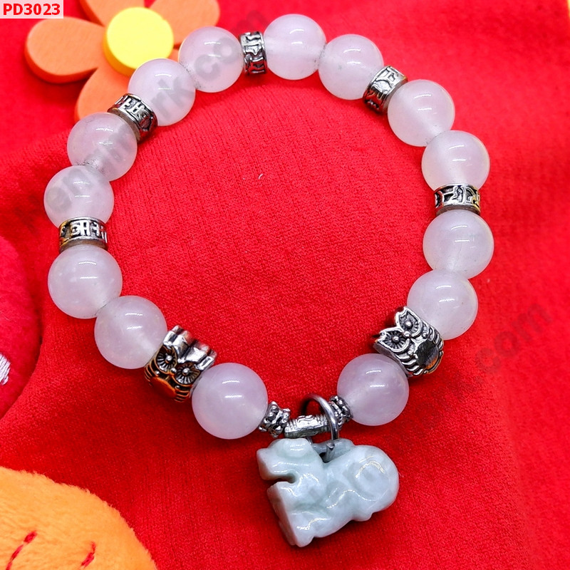 PD3023 สร้อยข้อมือปี่เซียะหยกขาวอมเขียว ราคา 349 บาท http://www.hengmark.com/view_product/PD3023.htm