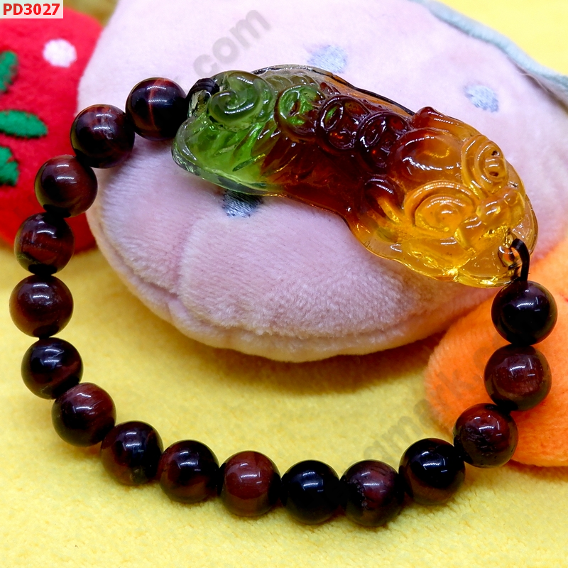PD3027 สร้อยข้อมือปี่เซียะแก้ว 3 สี ราคา 399 บาท http://www.hengmark.com/view_product/PD3027.htm