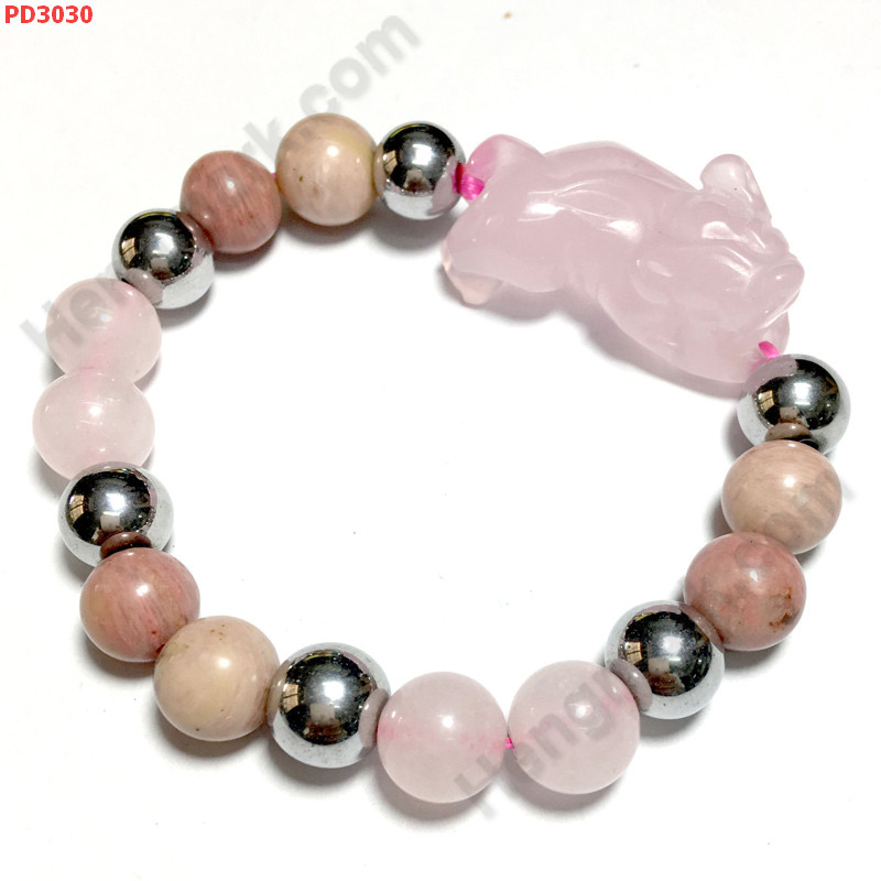 PD3030 สร้อยข้อมือปี่เซียะสีชมพู ราคา 399 บาท http://www.hengmark.com/view_product/PD3030.htm