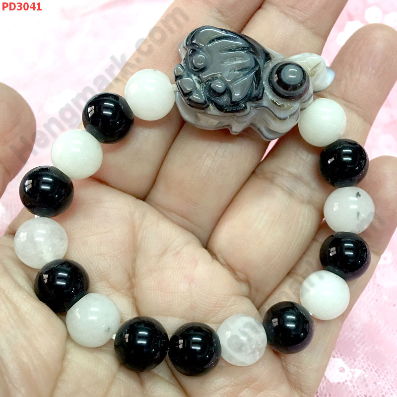 PD3041  สร้อยข้อมือปี่เซียะหินอะเก็ต ราคา 399 บาท http://www.hengmark.com/view_product/PD3041.htm