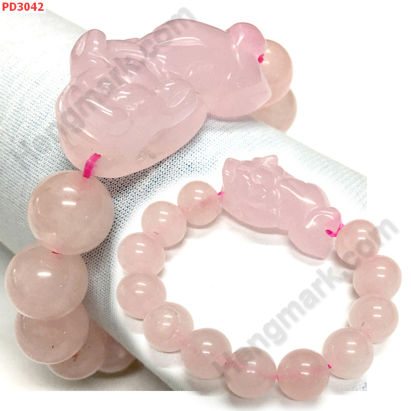 PD3042  สร้อยข้อมือปี่เซียะโรสควอตซ์  ราคา 399 บาท http://www.hengmark.com/view_product/PD3042.htm