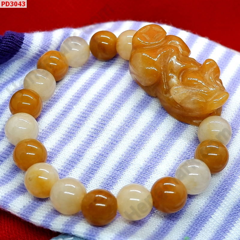 PD3043  สร้อยข้อมือปี่เซียะหยกน้ำผึ้ง ราคา 399 บาท http://www.hengmark.com/view_product/PD3043.htm