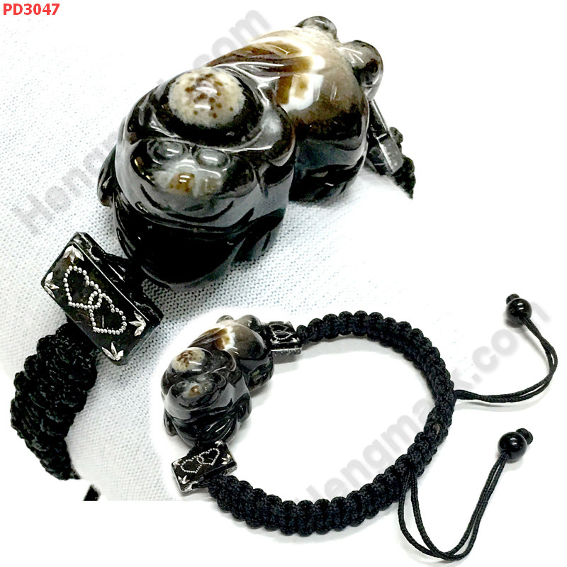 PD3047 สร้อยข้อมือปี่เซียะหินอะเกตดำเชือกถัก ราคา 349 บาท http://www.hengmark.com/view_product/PD3047.htm