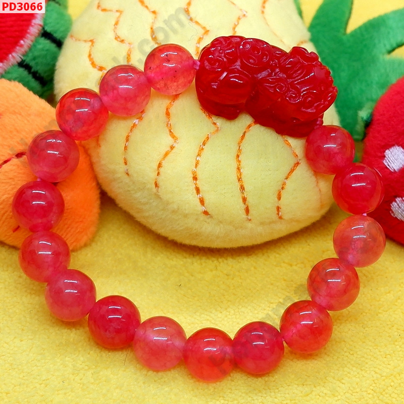 PD3066 สร้อยข้อมือปี่เซียะหินสีแดง ราคา 399 บาท http://www.hengmark.com/view_product/PD3066.htm