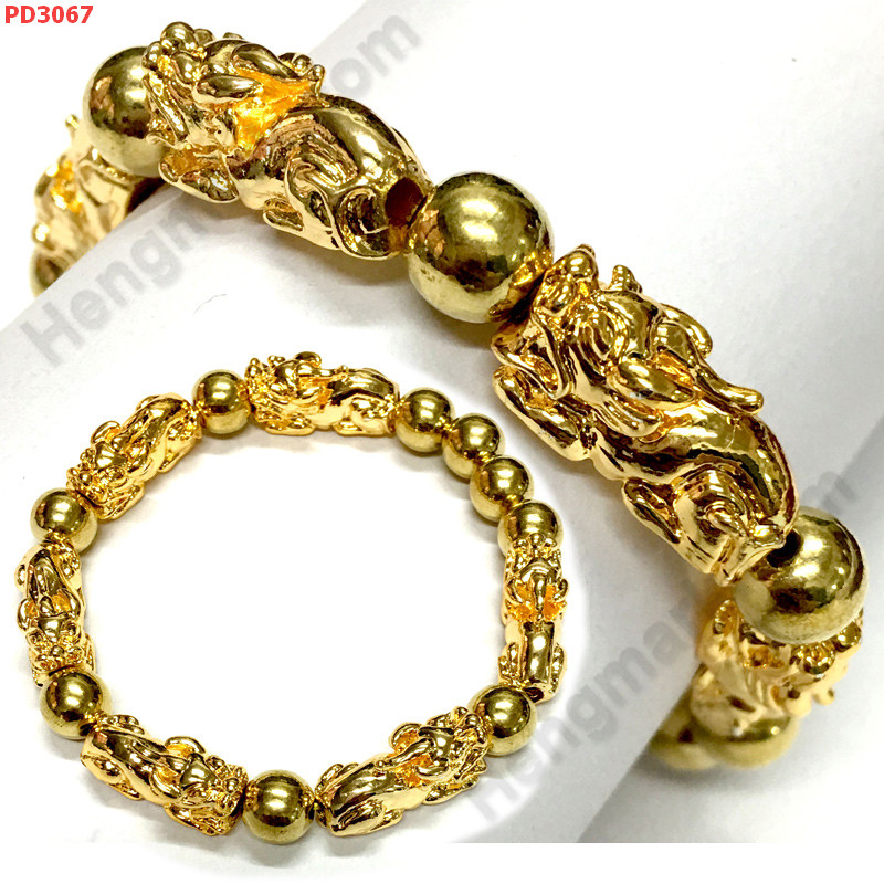 PD3067 สร้อยข้อมือปี่เซียะโลหะทอง 6 ตัว ราคา 549 บาท http://www.hengmark.com/view_product/PD3067.htm