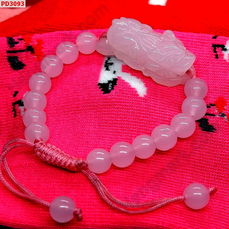 PD3093 สร้อยข้อมือปี่เซียะสีชมพูสร้อยเชือก ราคา 359 บาท http://www.hengmark.com/view_product/PD3093.htm