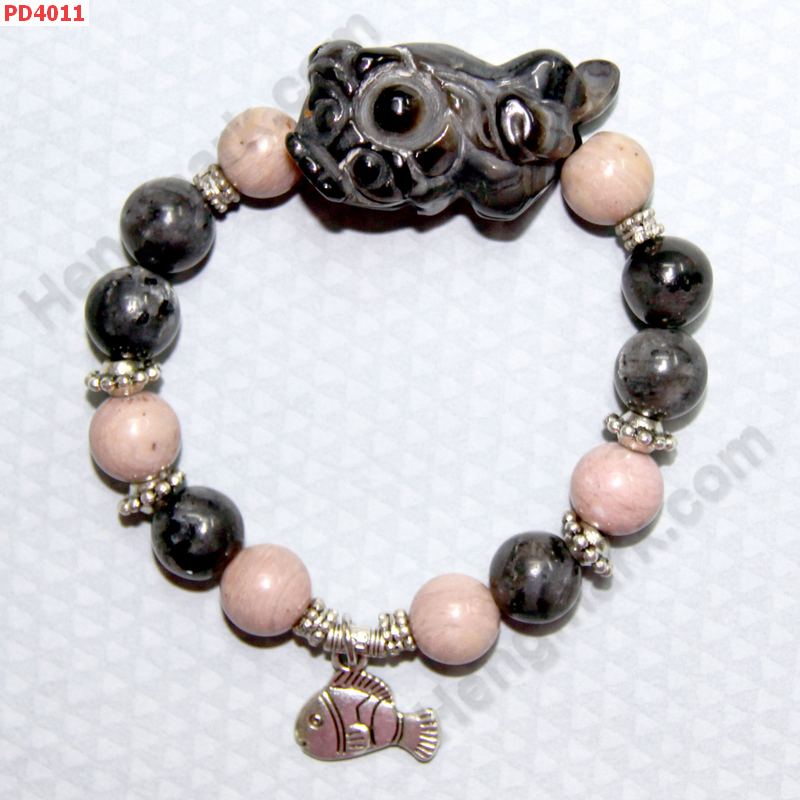 PD4011 สร้อยข้อมือปี่เซียะดำหินอะเก็ต ราคา 449 บาท http://www.hengmark.com/view_product/PD4011.htm