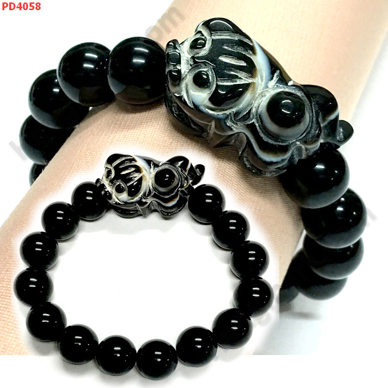 PD4058  สร้อยข้อมือปี่เซียะหินอะเก็ต ราคา 499 บาท http://www.hengmark.com/view_product/PD4058.htm