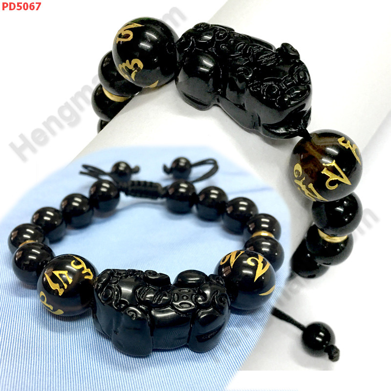 PD5067 สร้อยข้อมือปี่เซียะหินดำ+คาถาทิเบต ราคา 599 บาท http://www.hengmark.com/view_product/PD5067.htm