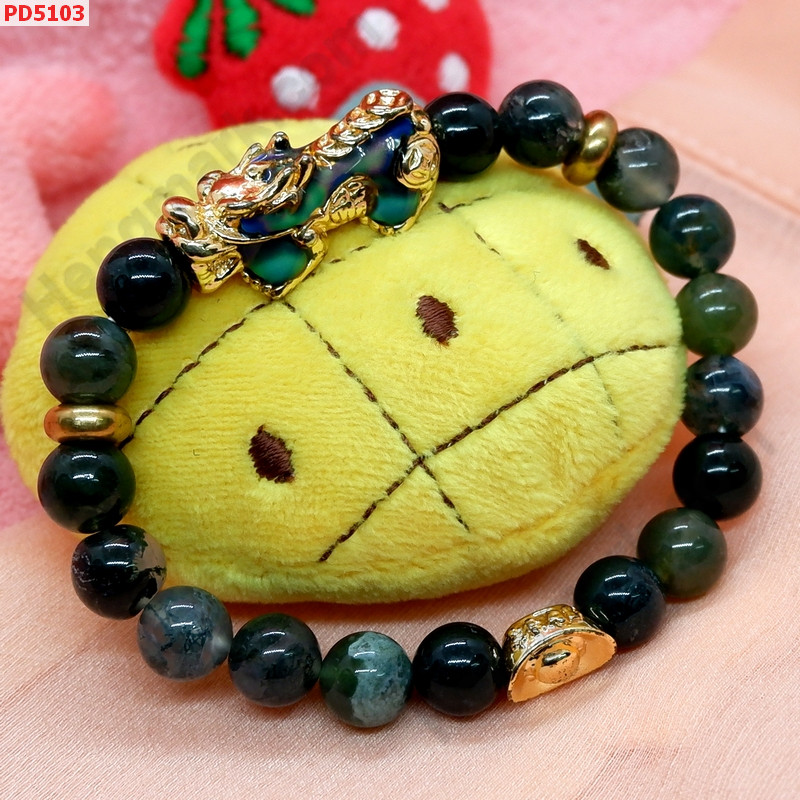 PD5103  สร้อยข้อมือปี่เซียะสีทองลงยา เปลี่ยนสีได้ ราคา 559 บาท http://www.hengmark.com/view_product/PD5103.htm