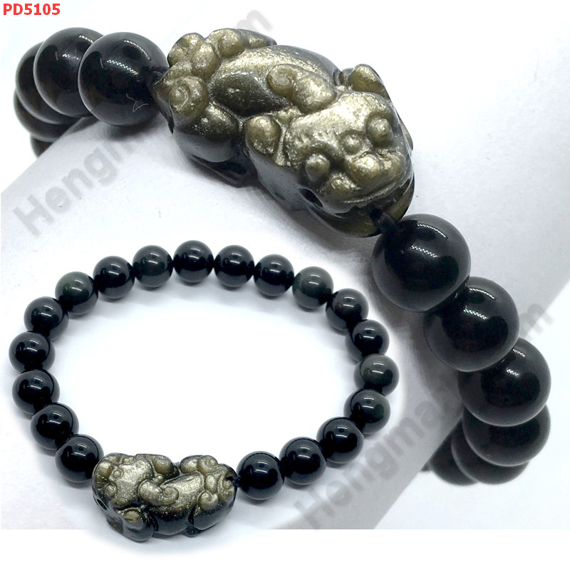 PD5105 สร้อยข้อมือปี่เซียะหินอ๊อบซิเดียนดำ ราคา 559 บาท http://www.hengmark.com/view_product/PD5105.htm