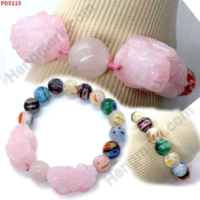 PD5115 สร้อยข้อมือปี่เซียะคู่หินสีชมพู+หินลายแฟนซี ราคา 599 บาท http://www.hengmark.com/view_product/PD5115.htm PD5115 สร้อยข้อมือปี่เซียะคู่หินสีชมพู+หินลายแฟนซี ราคา 599 บาท http://www.hengmark.com/view_product/PD5115.htm