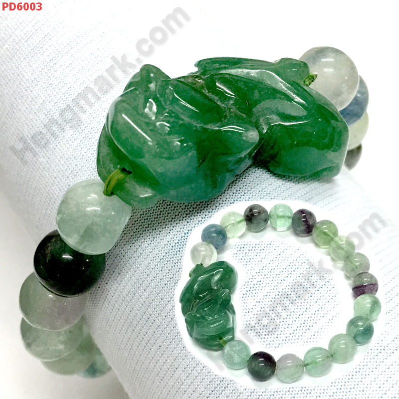 PD6003 สร้อยข้อมือปี่เซียะหยกเขียว ฟลูออไร้ท์ ราคา 649 บาท http://www.hengmark.com/view_product/PD6003.htm