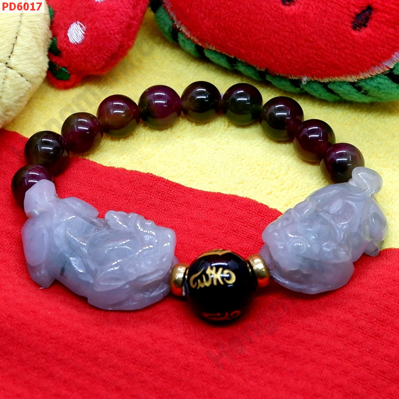 PD6017 สร้อยข้อมือปี่เซียะหยกขาวคู่+คาถาทิเบต ราคา 669 บาท http://www.hengmark.com/view_product/PD6017.htm