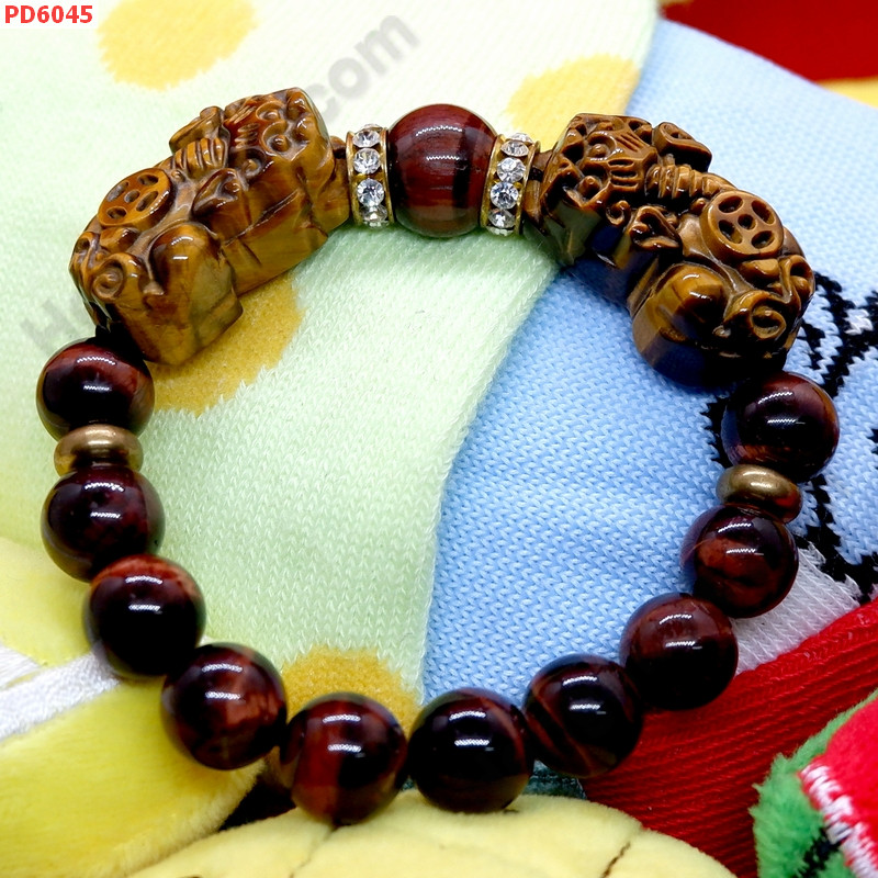 PD6045 สร้อยข้อมือปี่เซียะไทเกอร์อายคู่ ราคา 729 บาท http://www.hengmark.com/view_product/PD6045.htm