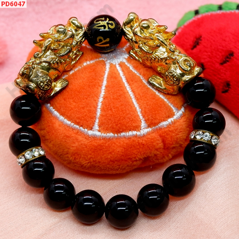PD6047 สร้อยข้อมือปี่เซียะทองคู่+คาถาทิเบต ราคา 699 บาท http://www.hengmark.com/view_product/PD6047.htm