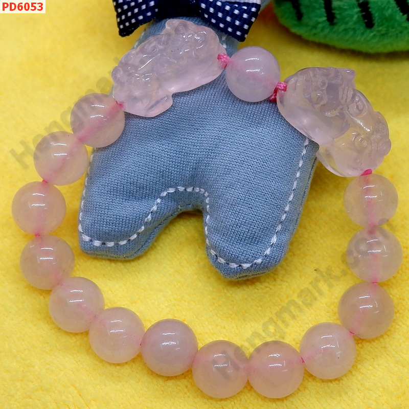 PD6053 สร้อยข้อมือปี่เซียะคู่ หินโรสควอตซ์ ราคา 629 บาท http://www.hengmark.com/view_product/PD6053.htm