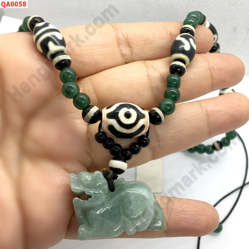 QA0058 สร้อยคอหินทิเบตหลายลาย พร้อมปี่เซียะ ราคา 1579 บาท http://www.hengmark.com/view_product/QA0058.htm