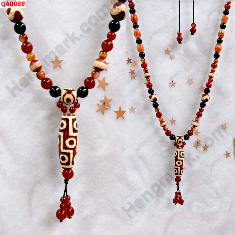 QA0088 สร้อยคอหินทิเบต 9 ตา+หลายลาย ราคา 3999 บาท http://www.hengmark.com/view_product/QA0088.htm