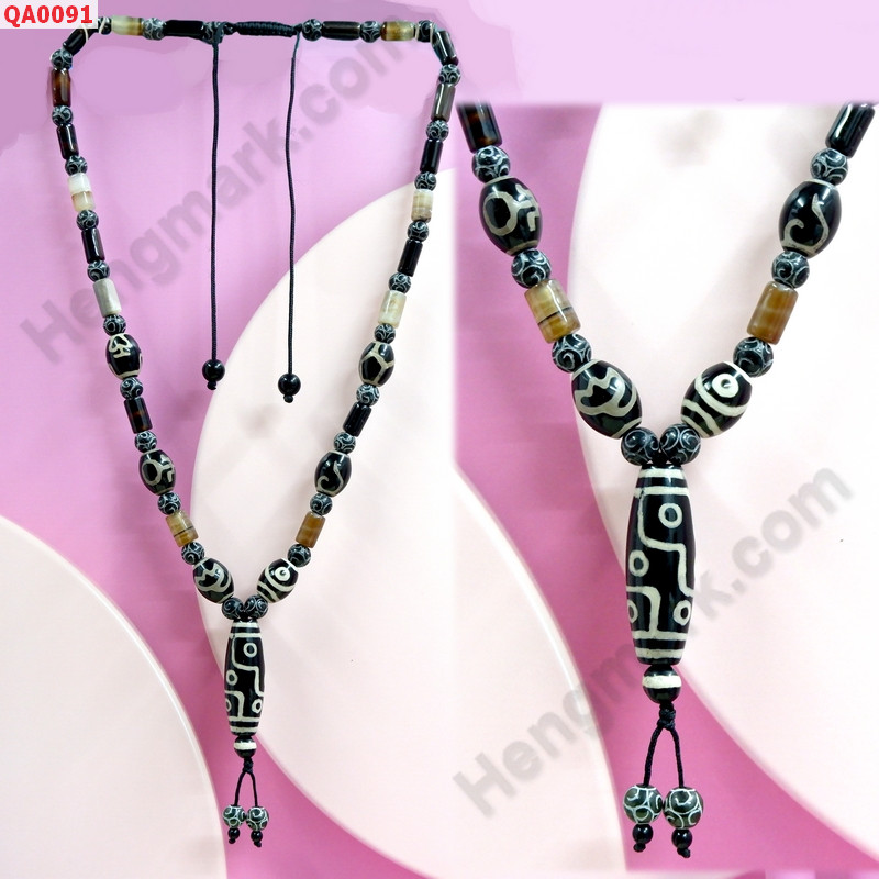 QA0091 สร้อยคอหินทิเบต 9 ตา+หลายลาย ราคา 1999 บาท http://www.hengmark.com/view_product/QA0091.htm