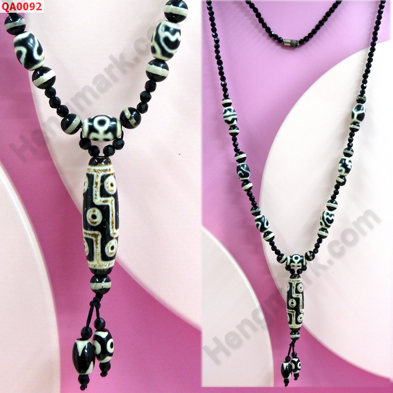 QA0092 สร้อยคอหินทิเบต 9 ตา+หลายลาย ราคา 1799 บาท http://www.hengmark.com/view_product/QA0092.htm