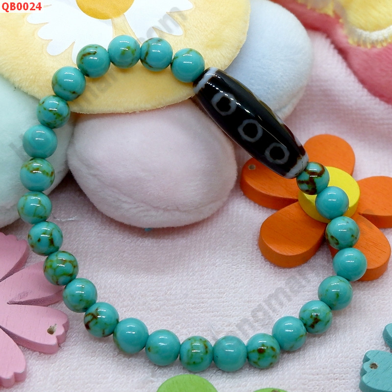 QB0024 สร้อยข้อมือหินทิเบตลาย 5 ตา ราคา 499 บาท http://www.hengmark.com/view_product/QB0024.htm