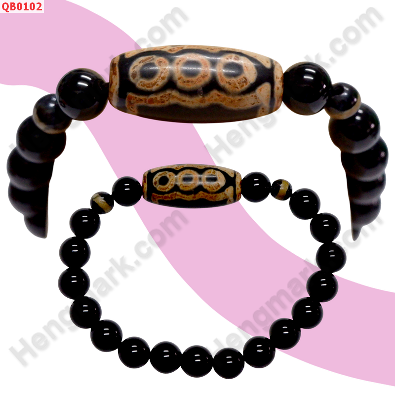 QB0102 สร้อยข้อมือหินDZI ลาย 5 ตา ราคา 299 บาท http://www.hengmark.com/view_product/QB0102.htm