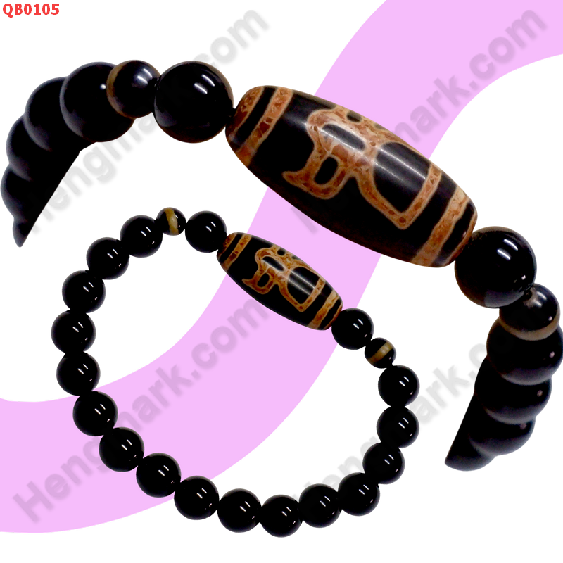 QB0105 สร้อยข้อมือหินDZI ลายไฉ่ซิงเอี๊ย ราคา 299 บาท http://www.hengmark.com/view_product/QB0105.htm