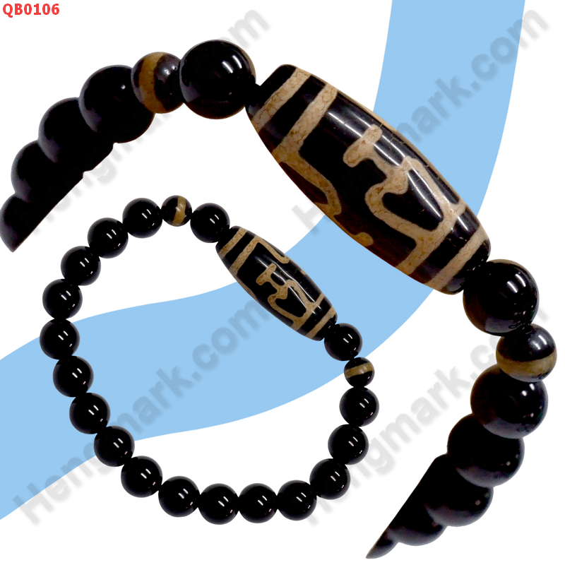 QB0106 สร้อยข้อมือหินDZI ลายแก้ววิเศษ ราคา 299 บาท http://www.hengmark.com/view_product/QB0106.htm