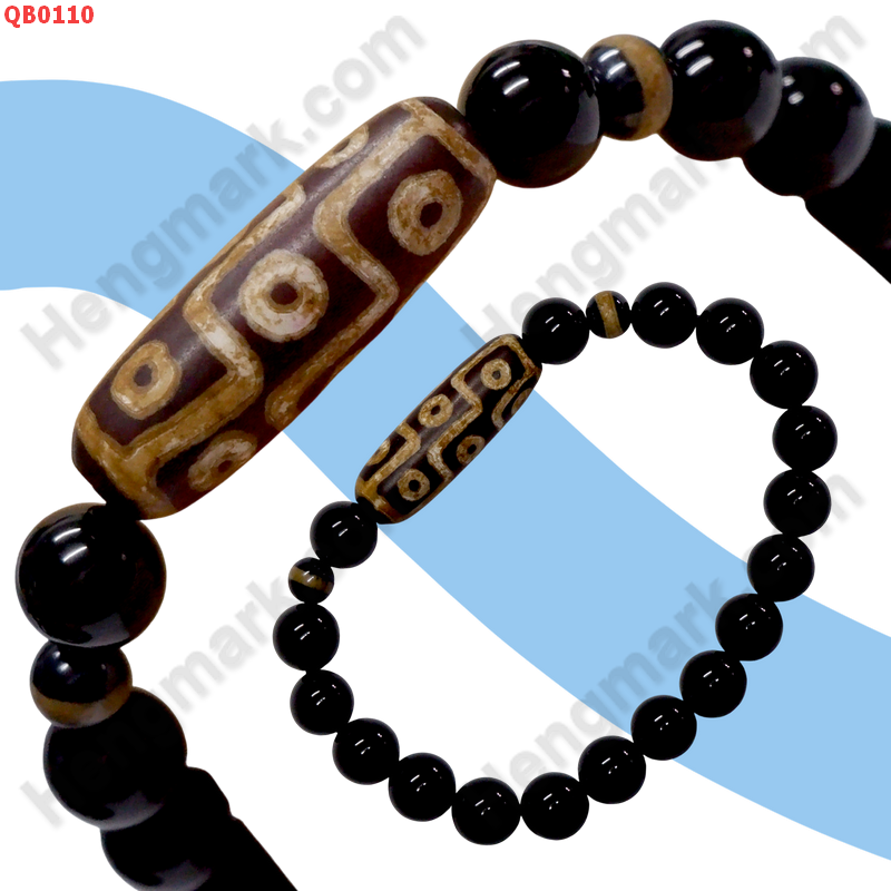 QB0110 สร้อยข้อมือหินDZI ลาย 9 ตา ราคา 299 บาท http://www.hengmark.com/view_product/QB0110.htm