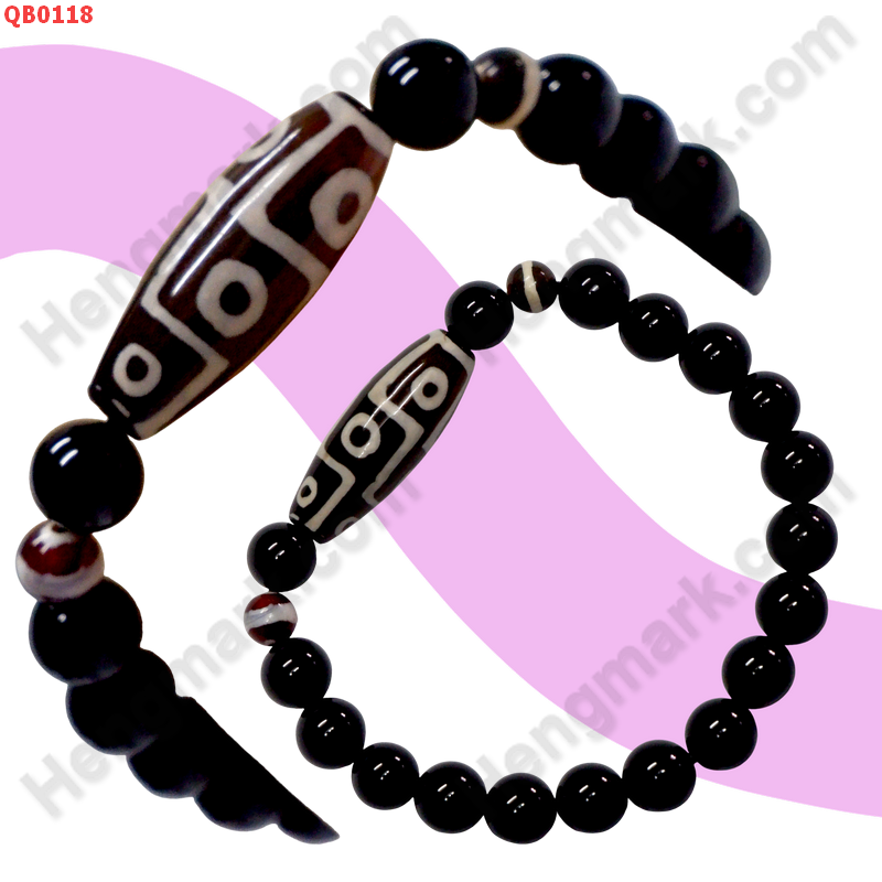 QB0118 สร้อยข้อมือหินDZI ลาย 9 ตา ราคา 299 บาท http://www.hengmark.com/view_product/QB0118.htm