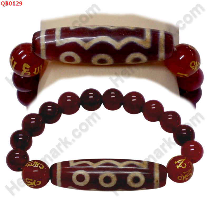 QB0129 สร้อยข้อมือหินทิเบต  ลาย 5 ตา ราคา 599 บาท http://www.hengmark.com/view_product/QB0129.htm