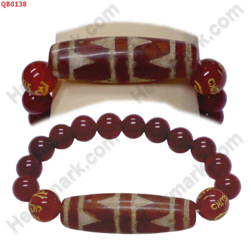 QB0138 สร้อยข้อมือหินทิเบต  ลายเขี้ยวเสือคู่ ราคา 599 บาท http://www.hengmark.com/view_product/QB0138.htm