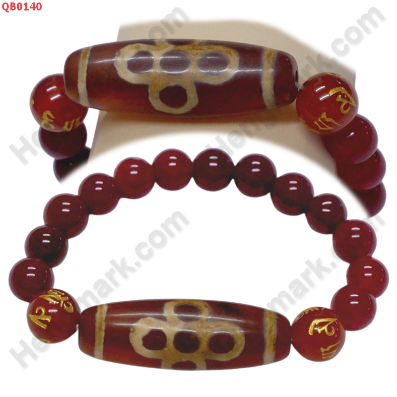 QB0140 สร้อยข้อมือหินทิเบต  ลาย 5 ตาสายฟ้า ราคา 599 บาท http://www.hengmark.com/view_product/QB0140.htm